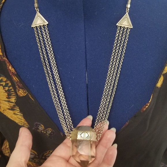 Spell and the Gypsy Collective Prism Bomb Necklace Quartz Crystal Silver Vintage - Picture 2 of 7